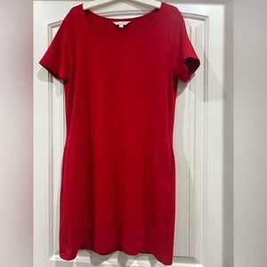 Charming Charlies Red T-Shirt Dress with pockets women’s Large